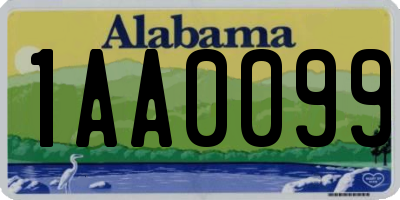 AL license plate 1AA0099