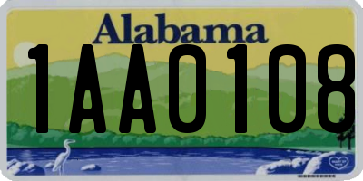 AL license plate 1AA0108