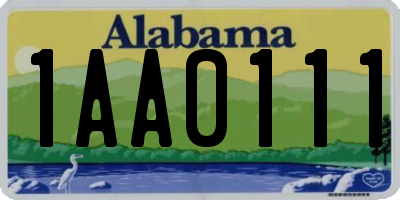 AL license plate 1AA0111