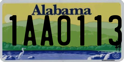 AL license plate 1AA0113