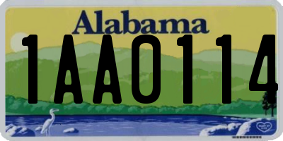 AL license plate 1AA0114