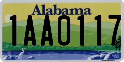 AL license plate 1AA0117
