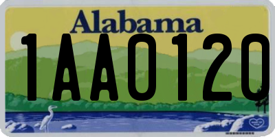 AL license plate 1AA0120