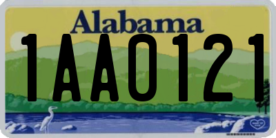 AL license plate 1AA0121