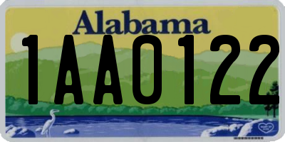AL license plate 1AA0122