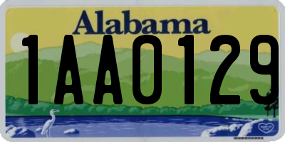 AL license plate 1AA0129