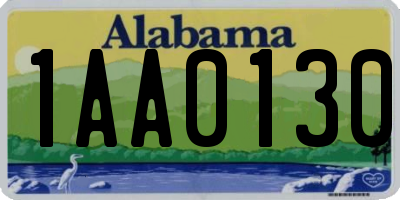 AL license plate 1AA0130