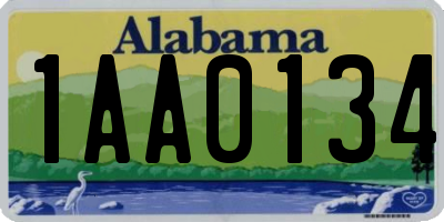 AL license plate 1AA0134