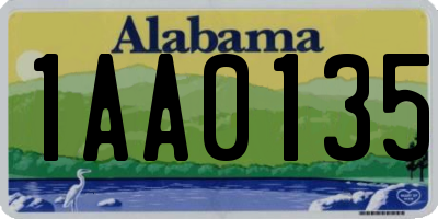 AL license plate 1AA0135