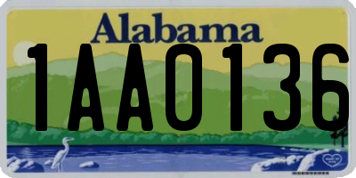 AL license plate 1AA0136