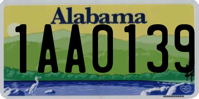 AL license plate 1AA0139