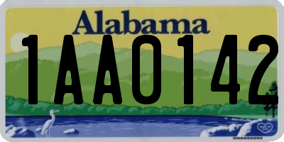 AL license plate 1AA0142