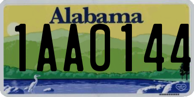 AL license plate 1AA0144