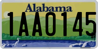 AL license plate 1AA0145