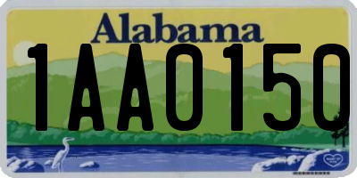 AL license plate 1AA0150