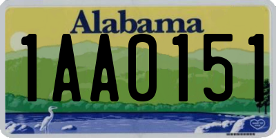 AL license plate 1AA0151