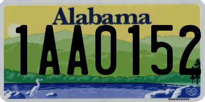 AL license plate 1AA0152