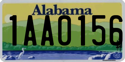 AL license plate 1AA0156