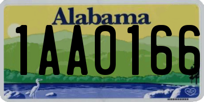 AL license plate 1AA0166