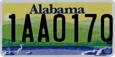 AL license plate 1AA0170
