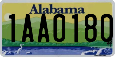 AL license plate 1AA0180