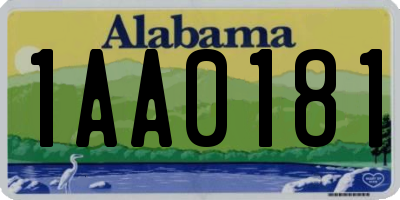 AL license plate 1AA0181