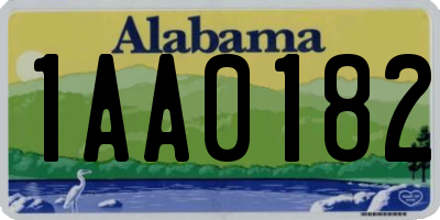 AL license plate 1AA0182