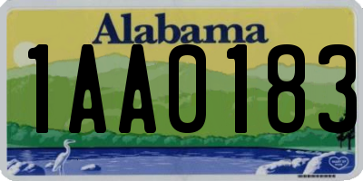 AL license plate 1AA0183