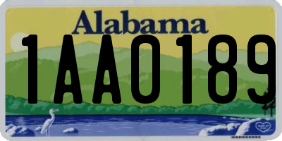 AL license plate 1AA0189