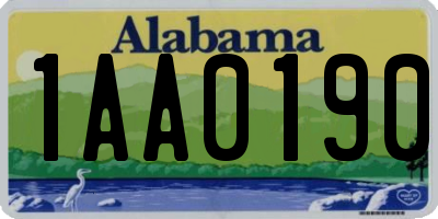 AL license plate 1AA0190