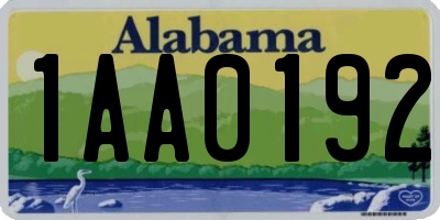 AL license plate 1AA0192