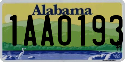 AL license plate 1AA0193