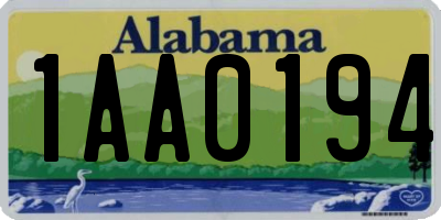 AL license plate 1AA0194