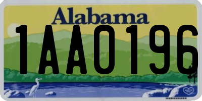 AL license plate 1AA0196