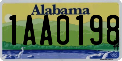 AL license plate 1AA0198