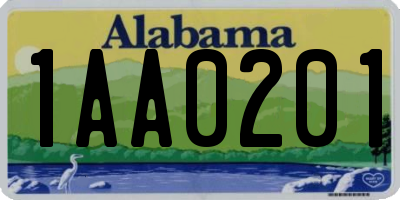 AL license plate 1AA0201