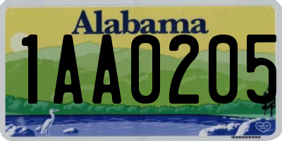 AL license plate 1AA0205