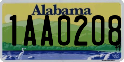 AL license plate 1AA0208