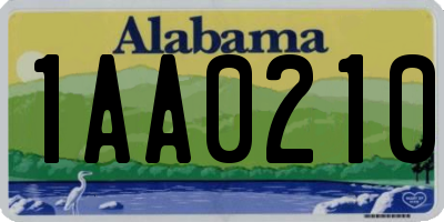 AL license plate 1AA0210