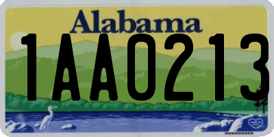 AL license plate 1AA0213