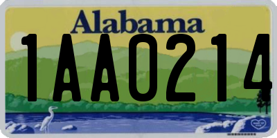 AL license plate 1AA0214