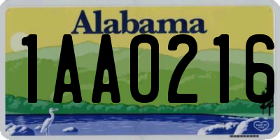 AL license plate 1AA0216