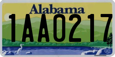 AL license plate 1AA0217