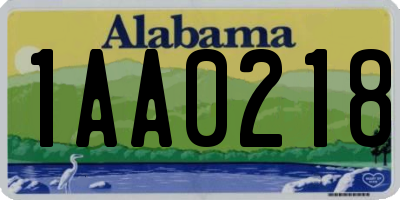 AL license plate 1AA0218