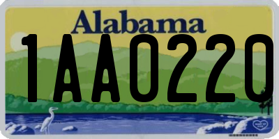 AL license plate 1AA0220