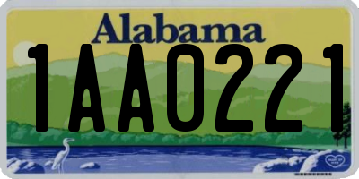 AL license plate 1AA0221