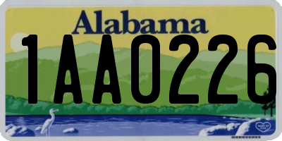 AL license plate 1AA0226