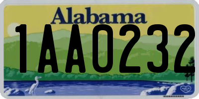 AL license plate 1AA0232