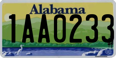 AL license plate 1AA0233