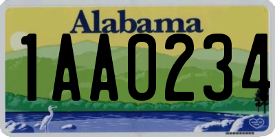 AL license plate 1AA0234